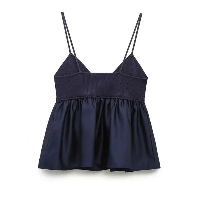 Blusa Feminina Plissada Azul Bata