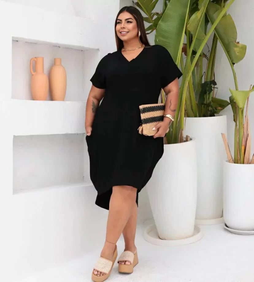 Vestido Mullet em Viscolycra preto