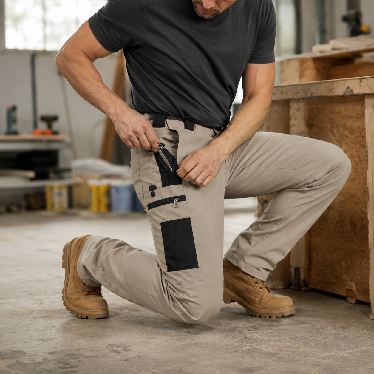 Men's Tactical Cargo Trousers + FREE Tactical Gloves
