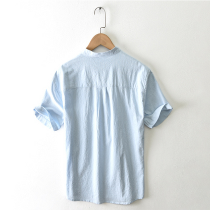 Camisa de lino con bolsillo Cortega