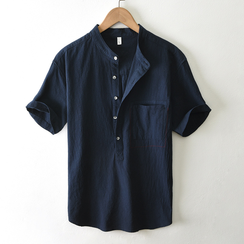 Camisa de lino con bolsillo Cortega