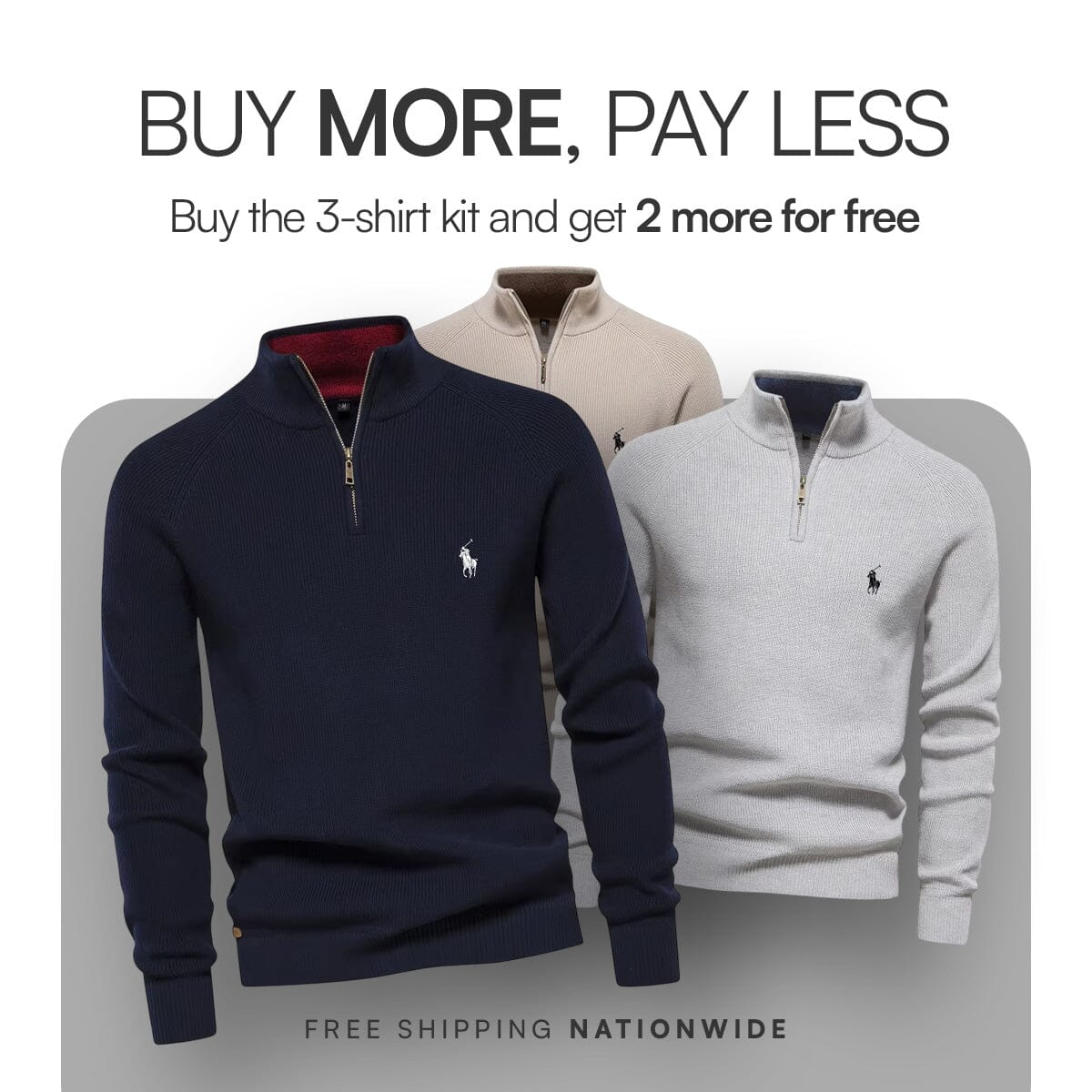 Zipped Collar Sweater R&L + Free Watch