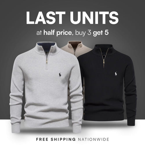 Zipped Collar Sweater R&L + Free Watch