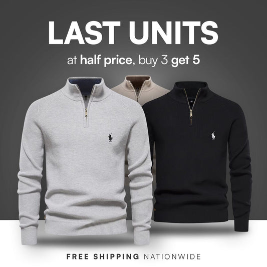 Zipped Collar Sweater R&L + Free Watch